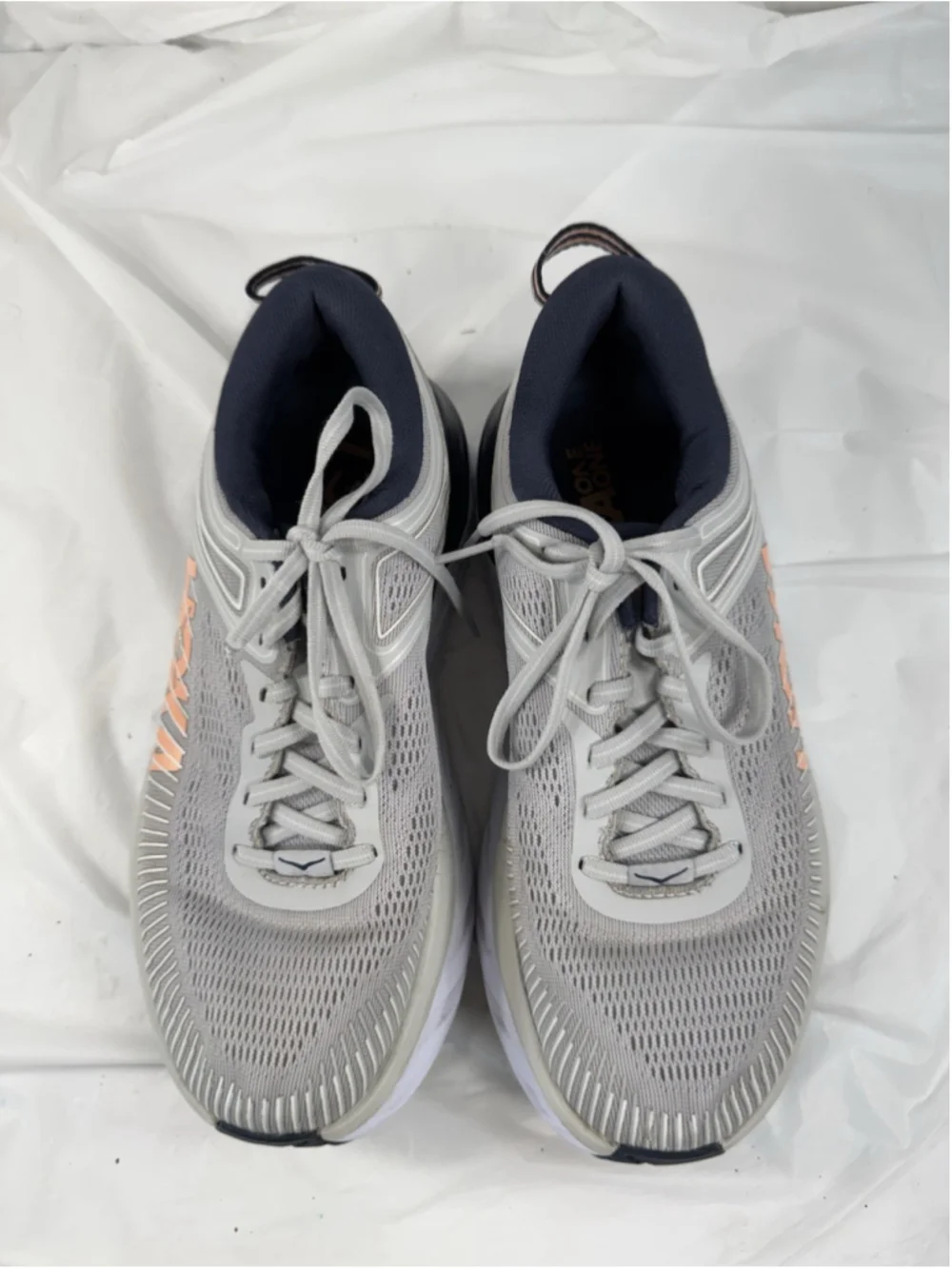 Hoka One One Bondi 7 Sneakers Womens Running Shoes Lunar Rock Blue Size 8D
